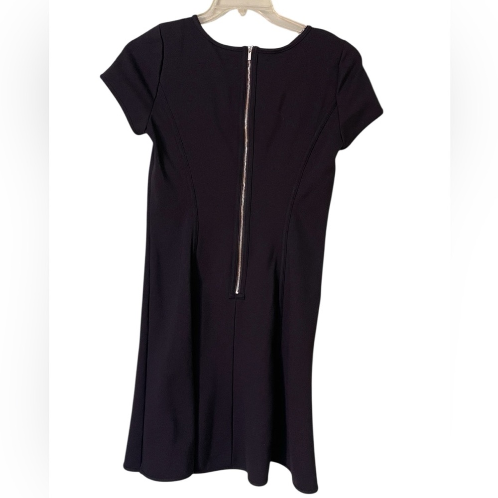 Ann Taylor little black body corp dress W/flared skirt & mesh shoulders. Size 6 - Picture 2 of 8